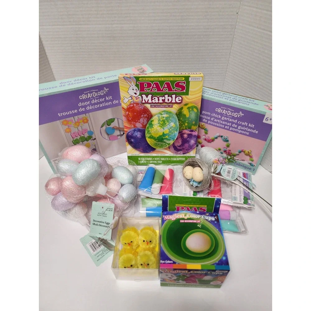 Easter‎ Lot #2 14pcs Brand New Spring Decor eggs egg dye kits craft Garland